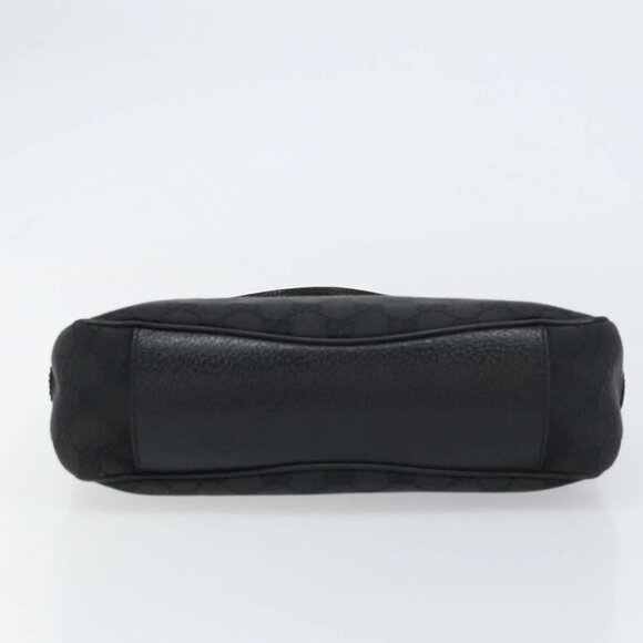 GUCCI GG Canvas Shoulder Bag Black Silver Auth - Picture 6 of 16